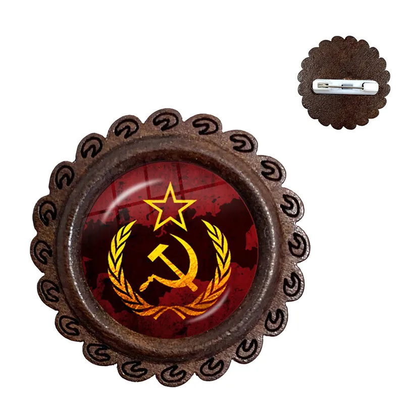 Винтажные советские значки серповидный молоток деревянные броши CCCP Россия