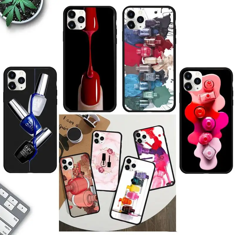 

Art Multicolored Nail Polish Bottle Set Phone Case For iPhone 13 11 8 7 6 6S Plus X XS MAX 5 5S SE 2020 XR 11 pro Funda capa