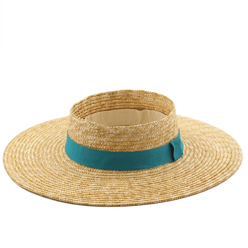 Simple Womens Summer Hats New Large Brim Straw Hat Summer Hats For Women Beach Cap Empty Top Sun Hat Straw