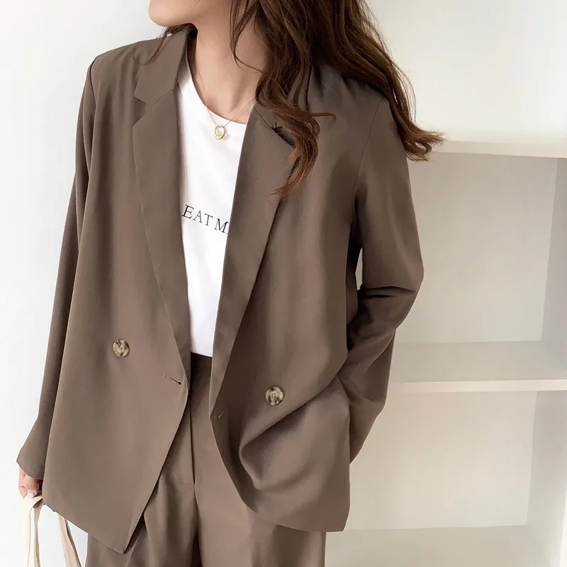 Новый винтажный пиджак для ранней осени однотонный городской повседневный