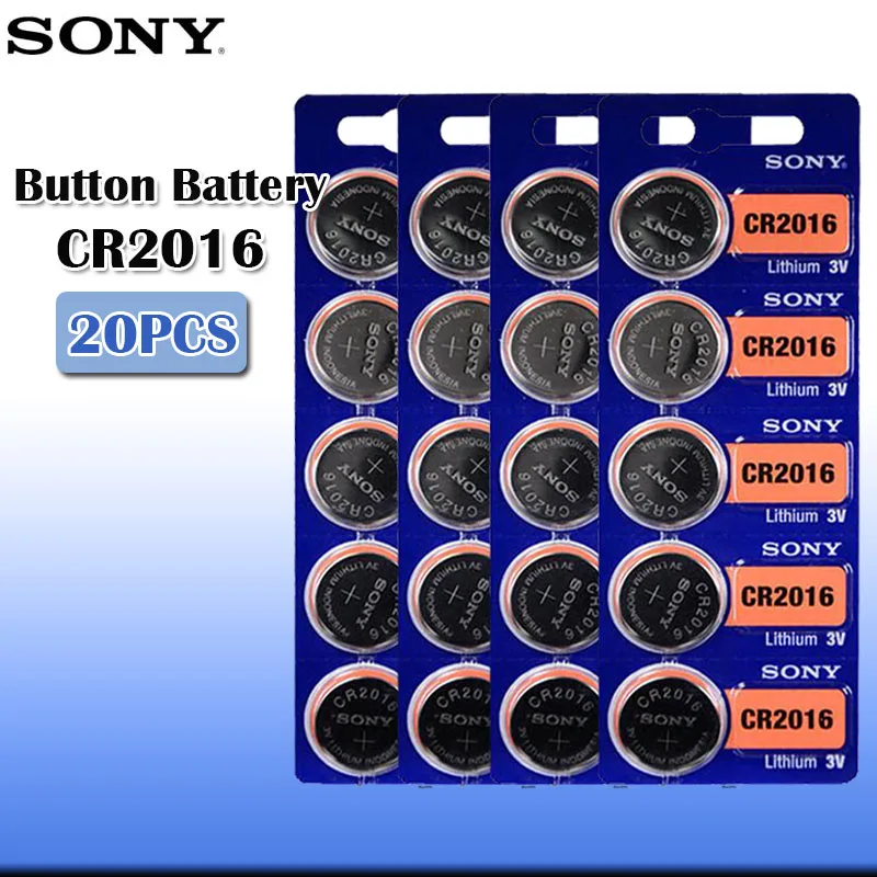 20 шт./лот sony CR2016 3V оригинальная литиевая батарея для ключей автомобиля часы дистанционного управления игрушка ECR2016 GPCR2016 Кнопка батарея