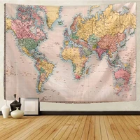 world map tapestry wall hanging bedroom decoration vintage tapestry aesthetic room decor hippie gobelin background tapisserie
