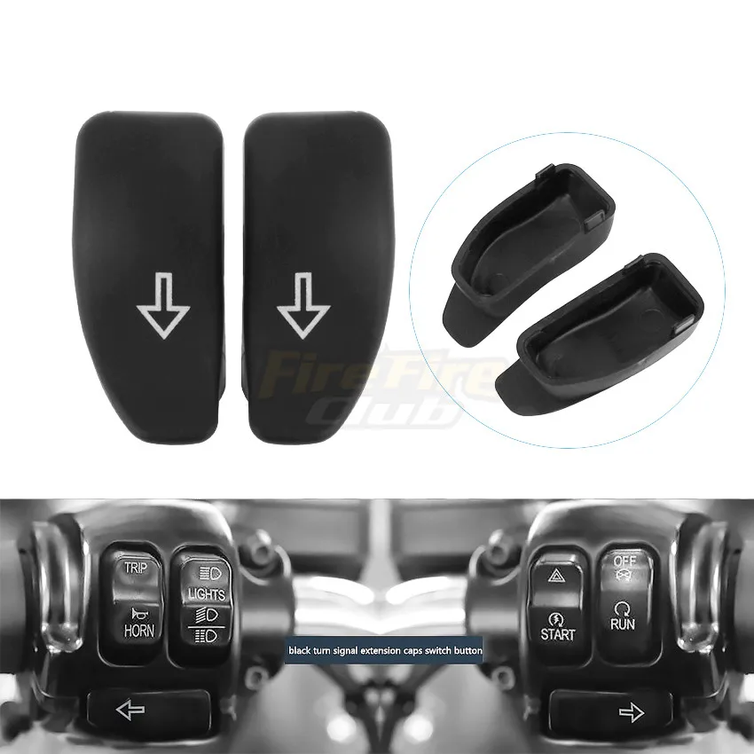 Колпачки для удлинителя сигнала поворота мотоцикла черные Harley FLHT 20 After Road King 14