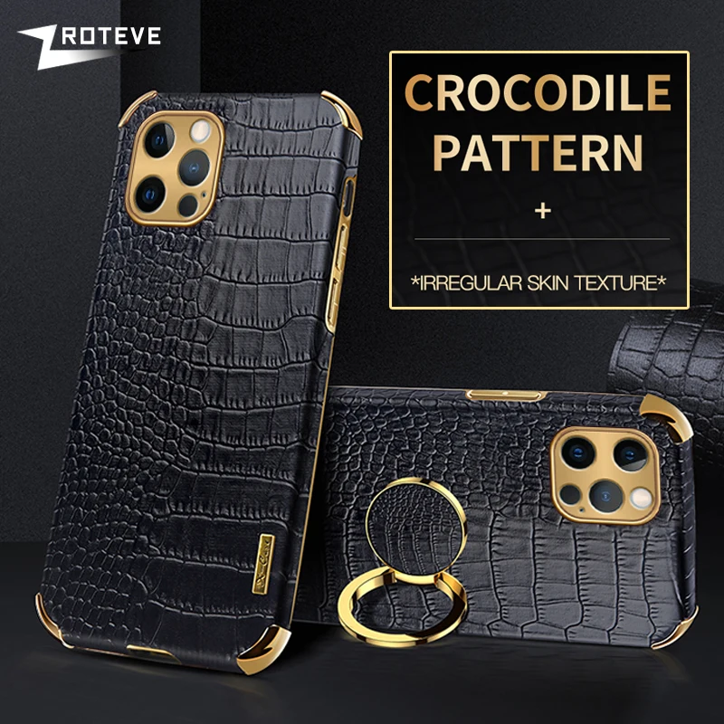 Zroteve For iPhone 12 11 Pro Max Mini Cover Crocodile Pattern Coque For Apple iPhone X S XR XS Max 8 7 6 S 6S Plus SE 2020 Cases