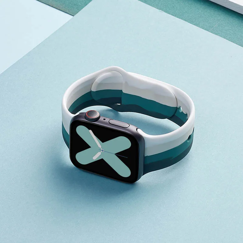 

2021 Color Strap for Apple Watch Band 40mm 44mm iWatch serie3/4/5/6/SE Silicone bracelet for Apple watch band 42mm 38mm watchban