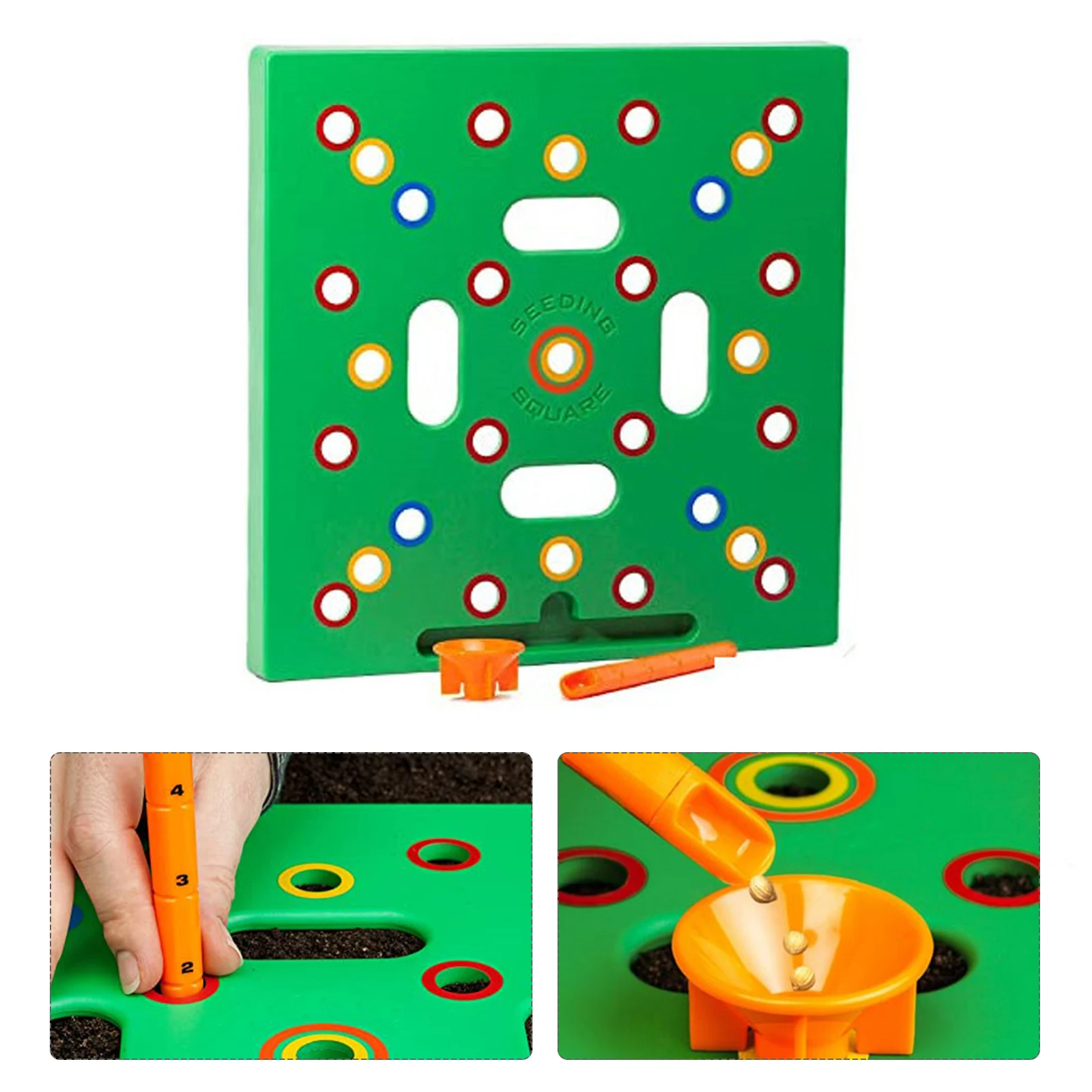 

Simple Unique Square Seeding Sowing Template Garden Seed Spacer Tool Coded Spacing Grow Plate for Planting