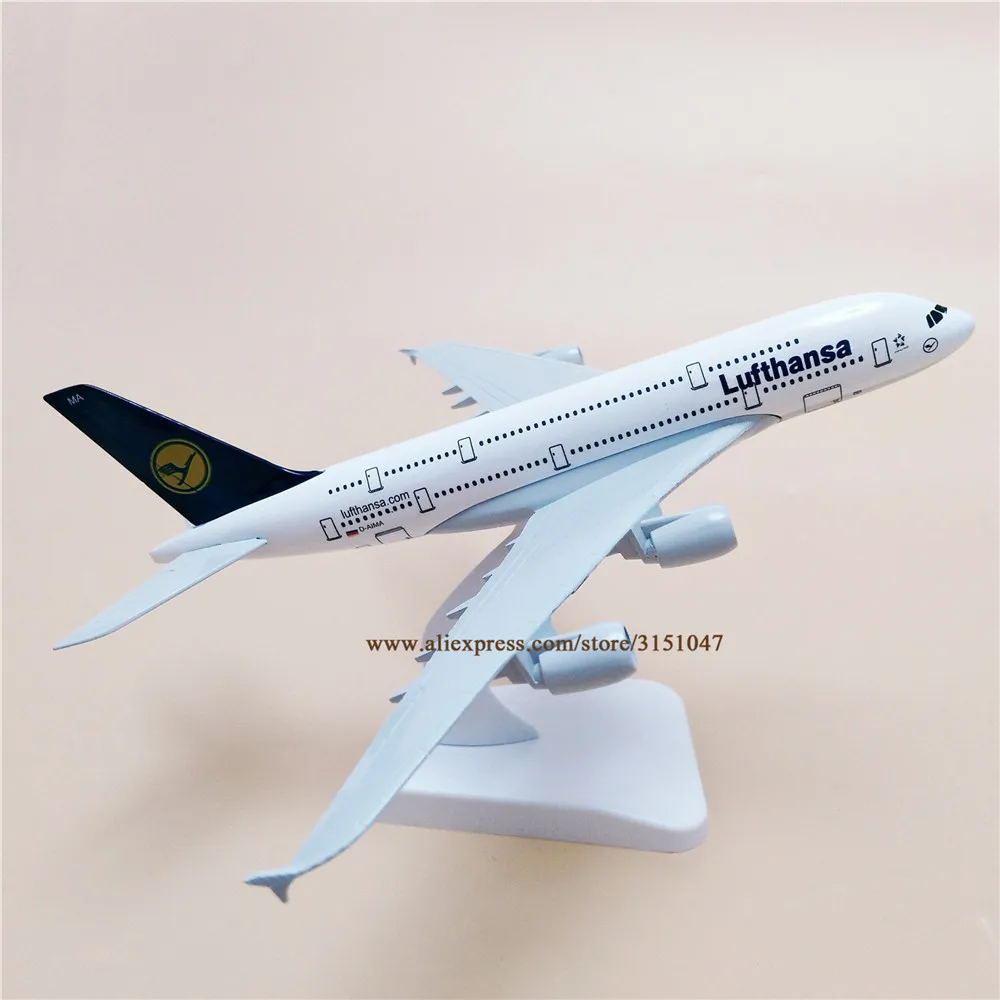 20 см металлическая модель самолета Air Германия LUFTHANSA Airbus 380 A380 Airways W Стенд самолет