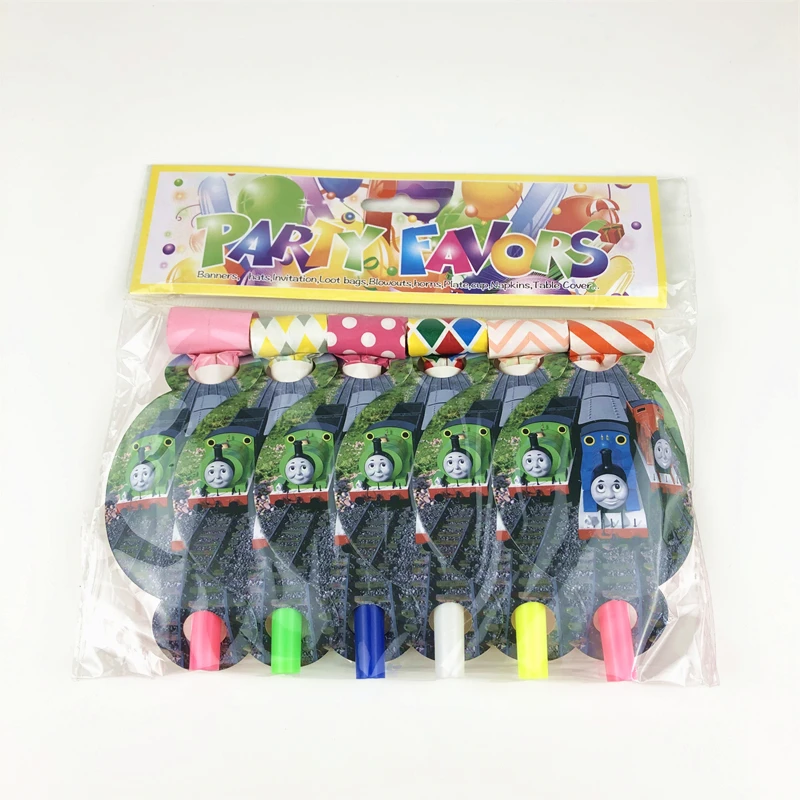 6 шт. забавные мультяшные свистки Томаса для детей мальчиков на день рождения