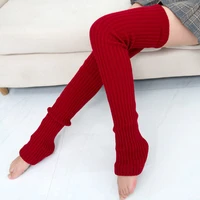 woman thigh high warm black christmas gifts knit knitted knee socks winter leg warmers for women fashion gaiters boot cuffs