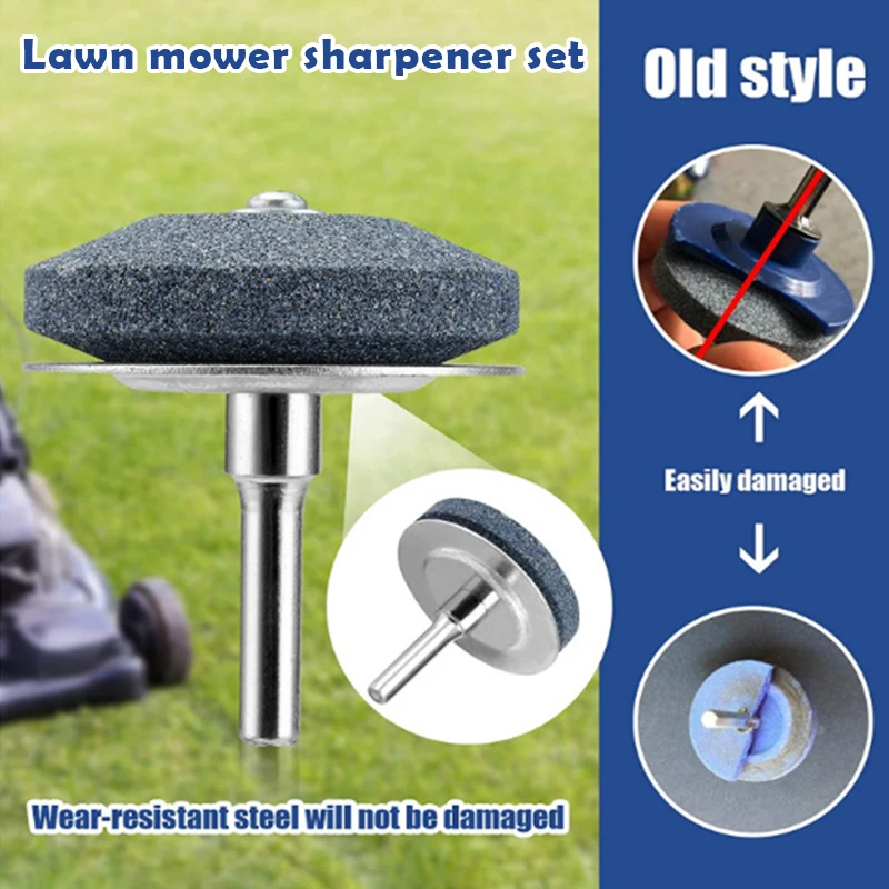 

3pcs Lawn Mower Blades Sharpener Shapener With Blades Balancer Universal Lawnmower Sharpener for Electric Hand Drill STSF666