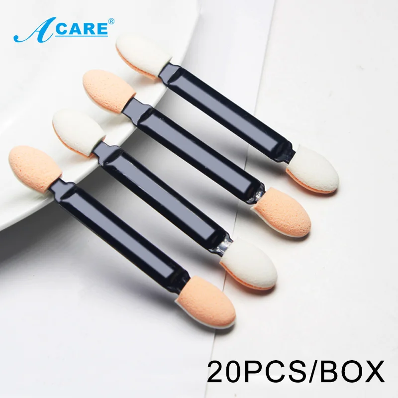 20 штук с двойной головкой Губка Тени для век кисть подводки глаз черный