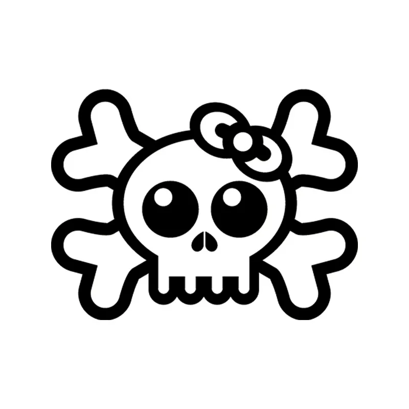 

A-0165 Personality Cute Bow Skull Decoration Self-adhesive Stickers PVC Cover Scratches Interesting Fashion Creativity Car Decal