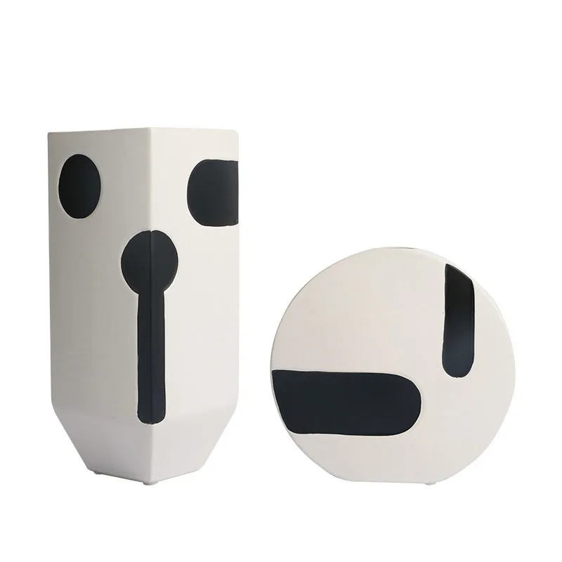 

Funny Expression Vases Simplicity Ceramic Vase Living Room Decoration Crafts Ornaments Modern Decor Porcelain Flower Arrangement