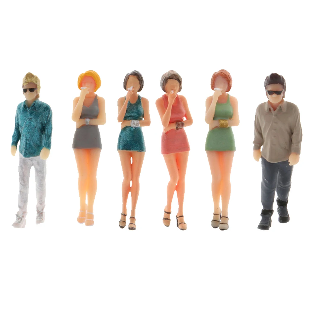 

1/64 Tiny Figures Woman Man Plastic Figurine Building Layout Decoration