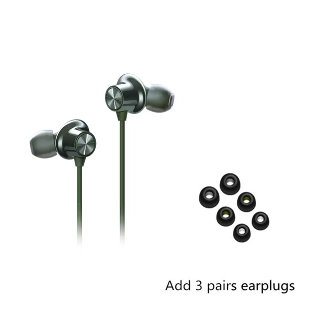 GAdd 3 pairs earplug Оригинальные беспроводные наушники OnePlus Bullets 2, гибридные наушники AptX с магнитным управлением, зеленый помощник, быстрая зарядка для Oneplus 7 Pro 7 6T - Цвет: GAdd 3 pairs earplug