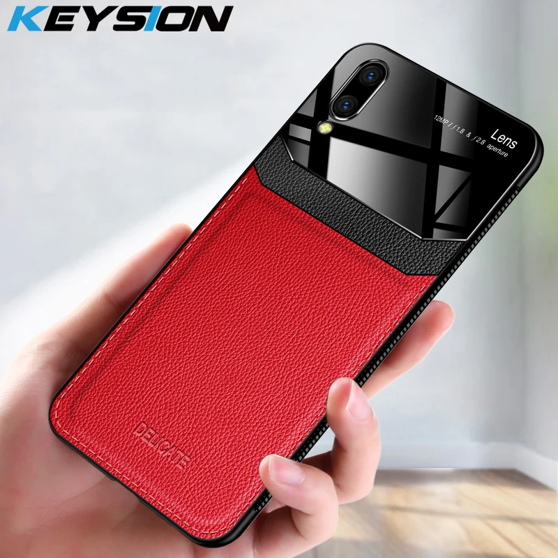 Кожаный чехол KEYSION для VIVO X27 X23 X21 зеркальное стекло силиконовая Противоударная