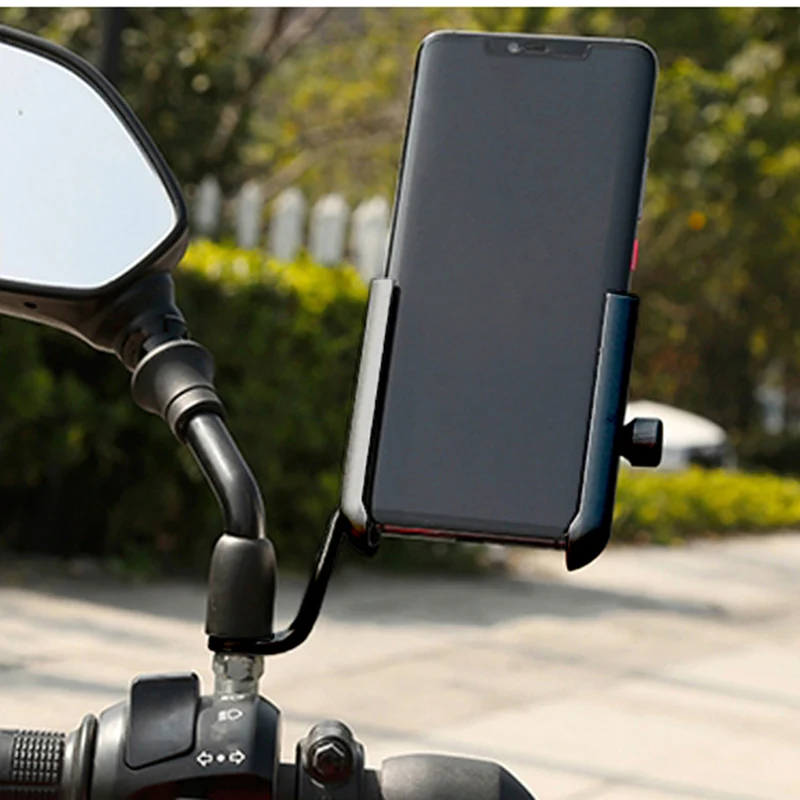 adjustable motorcycle rearview mirror cell phone holder gps navigation bracket mount clip bicycle bike handlebar phone support free global shipping