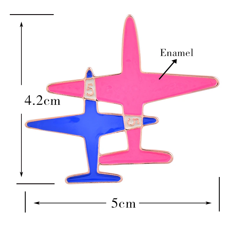 

SINLEERY Trendy Pink Enamel Aircraft Plain Brooch Pin Women's Fashion Accessories 2021 XZ194 SSK