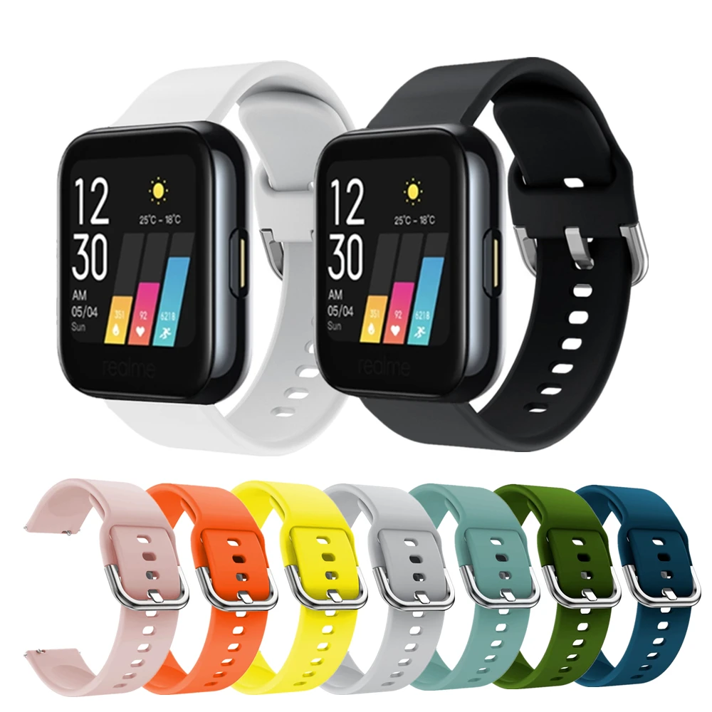 

Ремешок сменный силиконовый для часов Realme, мягкий спортивный Воздухопроницаемый браслет для часов Realme