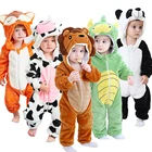 Комбинезон для новорожденных, зимний костюм, одежда для маленьких мальчиков, одежда из кораллового флиса для маленьких девочек, комбинезон с животными и львом, детские комбинезоны, комбинезон