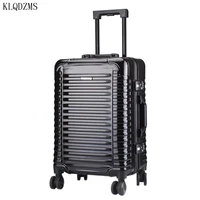 klqdzms 202428inch aluminum frame travel trolley suitcase men carry on rolling luggage spinner on wheels women boarding case