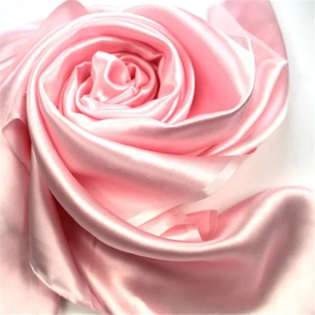 2 light pink Шелковая атласная ткань 16momme 114 см 44 дюйма сплошной цвет тутового натурального чистого материала шелк Шармез ткань для женского платья - Цвет: 2 light pink