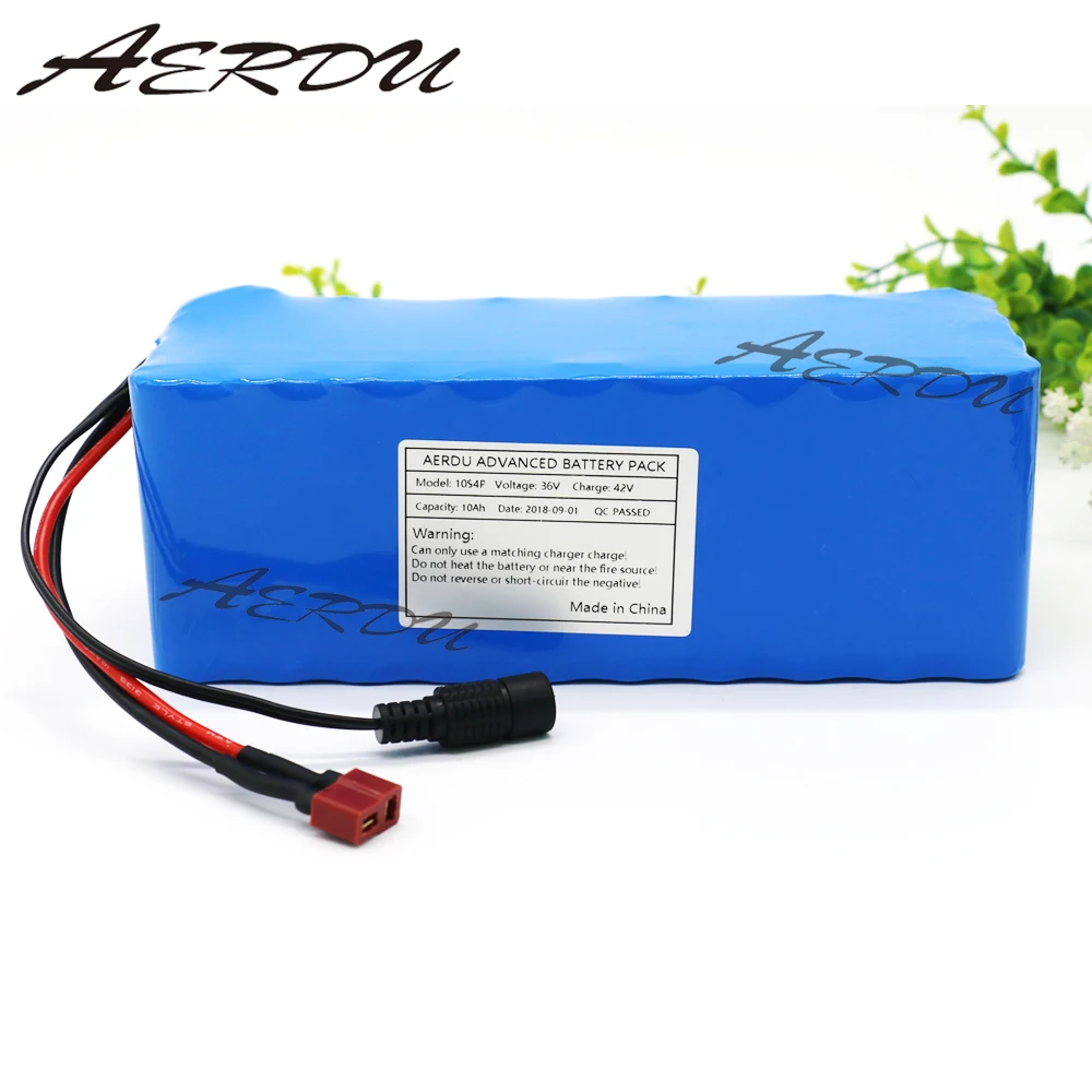 Aerdu е-байка 36В 10S4P 10Ah 600W высокая мощность и емкость 42V18650 ионно-литиевая аккумуляторная батарея, фара для электровелосипеда в электрический автомобиль мотор велосипеда скутер 20A BMS