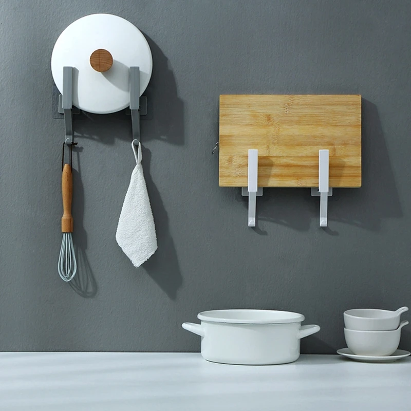 

1 Pair Chopping Board Holder Stand Wall Mounted Pot Lid Organizer Wall Storage Hooks for Hanging Cutting Board Household G2AB