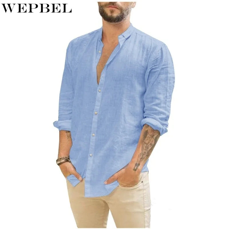 

Mandylandy Spring Summer Button Shirts Single-Breasted Blouses Men Fashion Long Sleeve Shirts Casual Shirts Tops