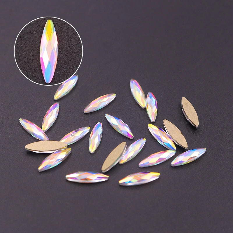 10 шт. кристаллы AB каплевидные для ногтей камни в форме капли плоские стразы стекла 3D дизайн художественные