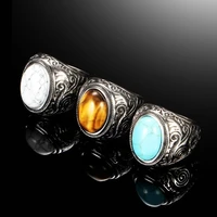 new trendy bohemian crystal inlaid ring mens ring metal macrame ring accessories rings for men jewe