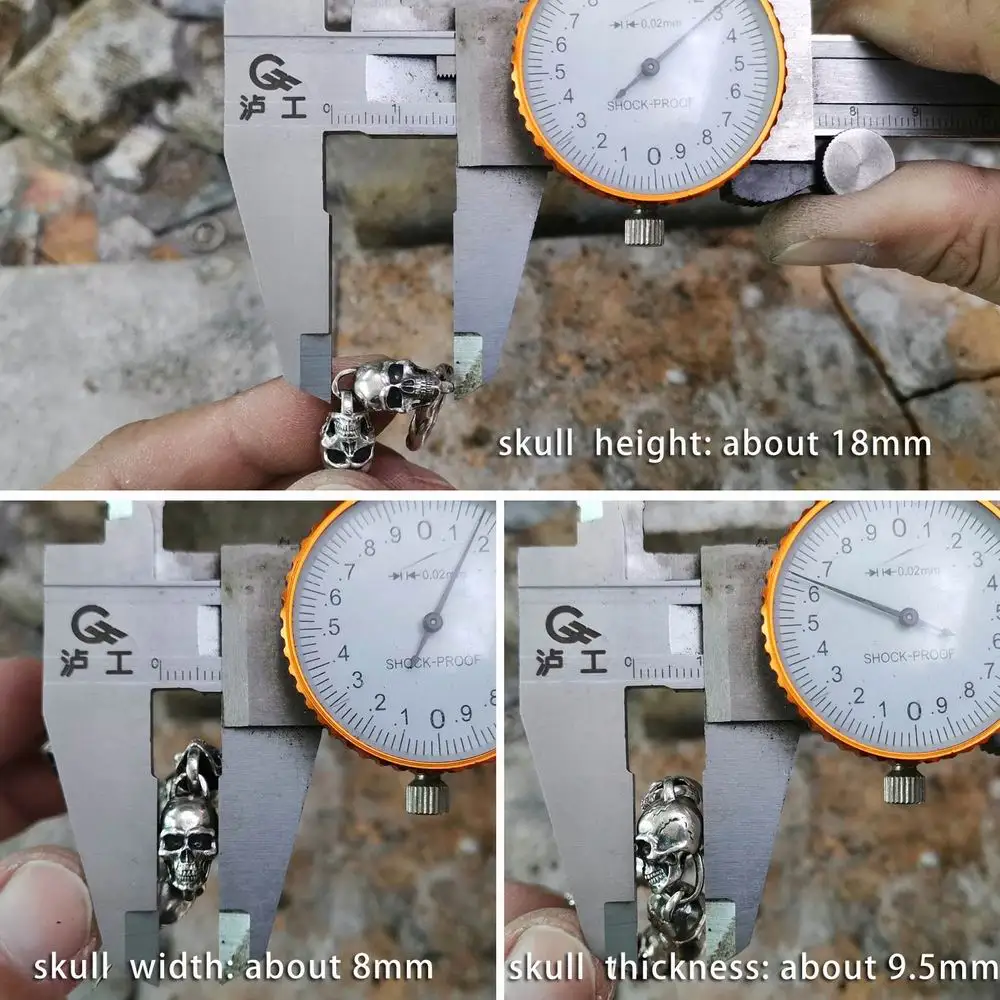 LINSION мужской браслет панк рок серебряная цепочка с черепами Байкерский TA169|Гибкие