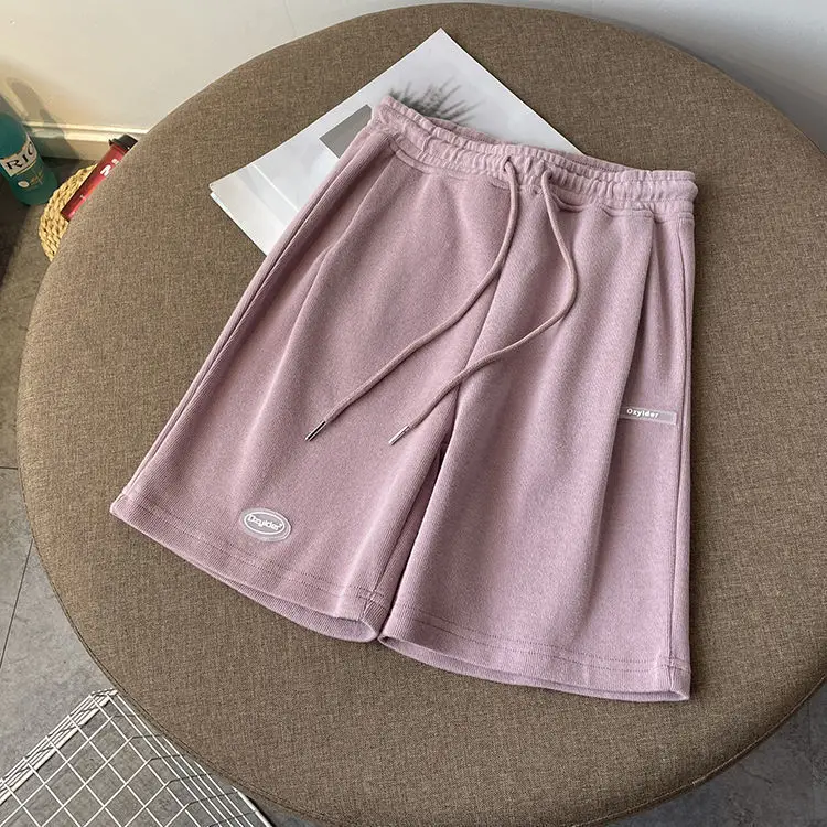 

Cotton pants women's 2021 summer new high waist straight casual wide leg pants loose large sports shorts