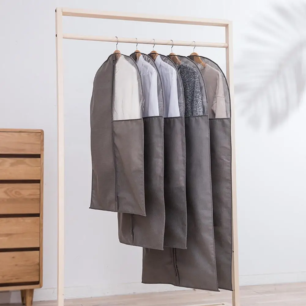 

Clothes Dust Cover Non-woven Fabric Case for Household Hanging-type Coat Suit Protect Storage Bag Wardrobe Organizer 15