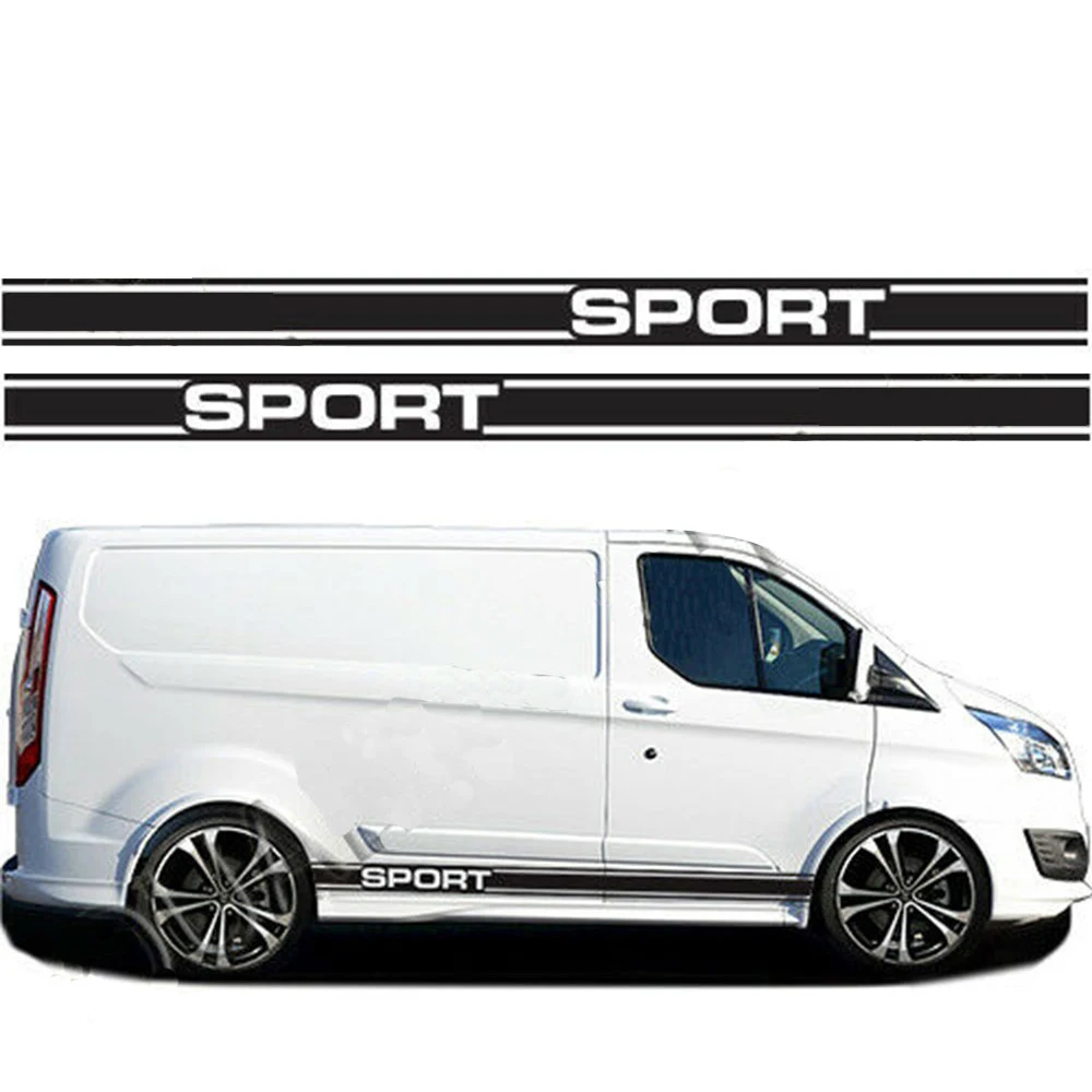 Для Ford Transit Custom Sport Side Racing Stripe SWB LWB графические наклейки f 032|Наклейки на автомобиль|