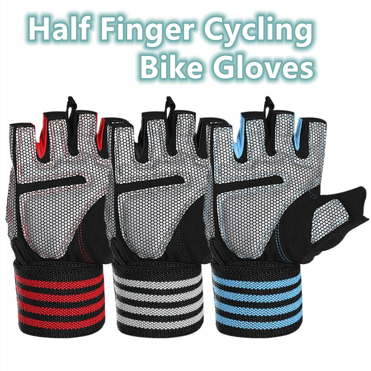 

Велосипедные перчатки на полпальца с поглощающим пот дизайном для мужчин и женщин велосипедные аксессуары для велоспорта на открытом возд...