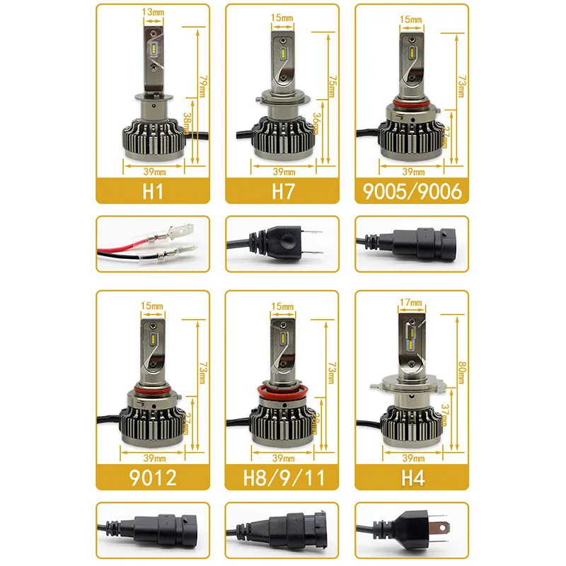 DDAI светодиодный H4 H7 H8 H11 9005 9006 30 Вт 7200lm CSP чип мини светодиод машины 6000 К DC9 32V
