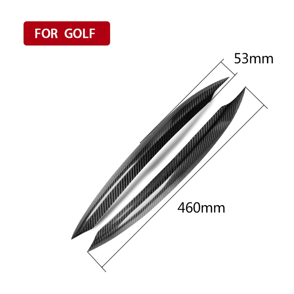 

2Pcs Black Car Headlights Eyebrow Eyelids Car Carbon Fiber Decoration Cover Trim Fit for Volkswagen Golf 7 MK7 2013-2018