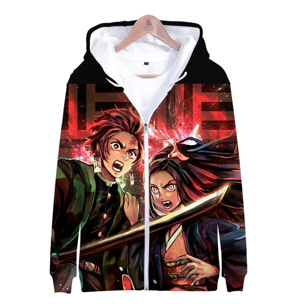 

2020 hot sale Demon Slayer Anime Sweatshirt Hoodies Men/Women 3D Cartoon Pattern Hoodie Streetwear Tracksuit Zipper Outwear