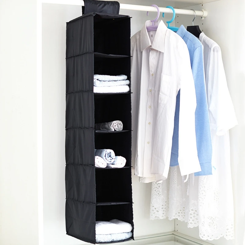 

Foldable Hanging Wardrobe Organizer Holder Storage Bag Closet Shelf Cloth Hanger Rack Container 28GF