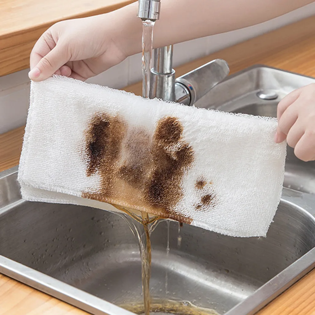 3 шт. домашнее мягкое толстое полотенце для посуды ткань очистки бамбукового