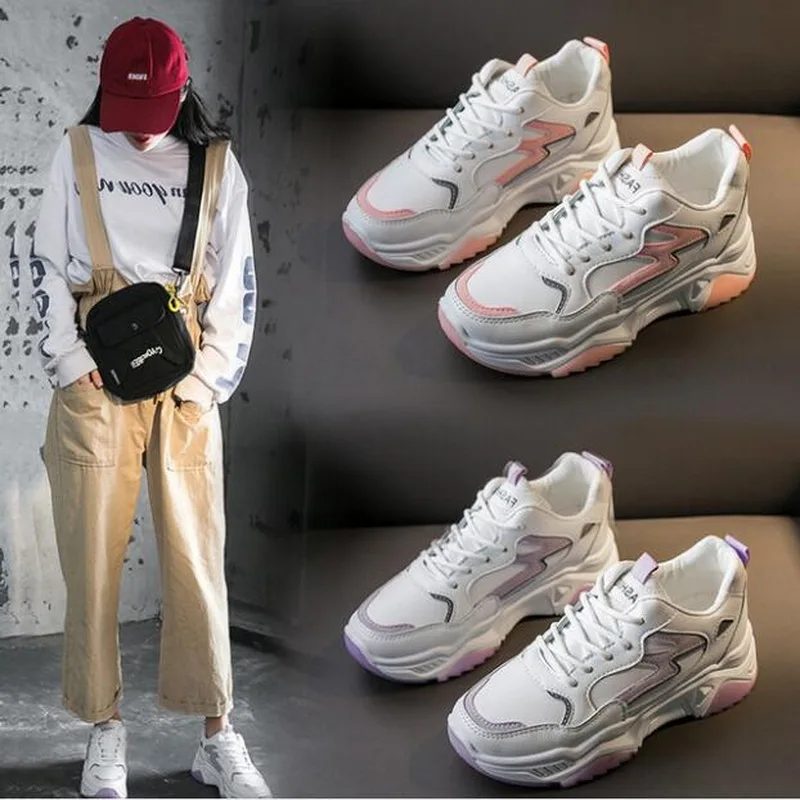 Женские сетчатые кроссовки однотонные черные/фиолетовые/розовые удобная обувь