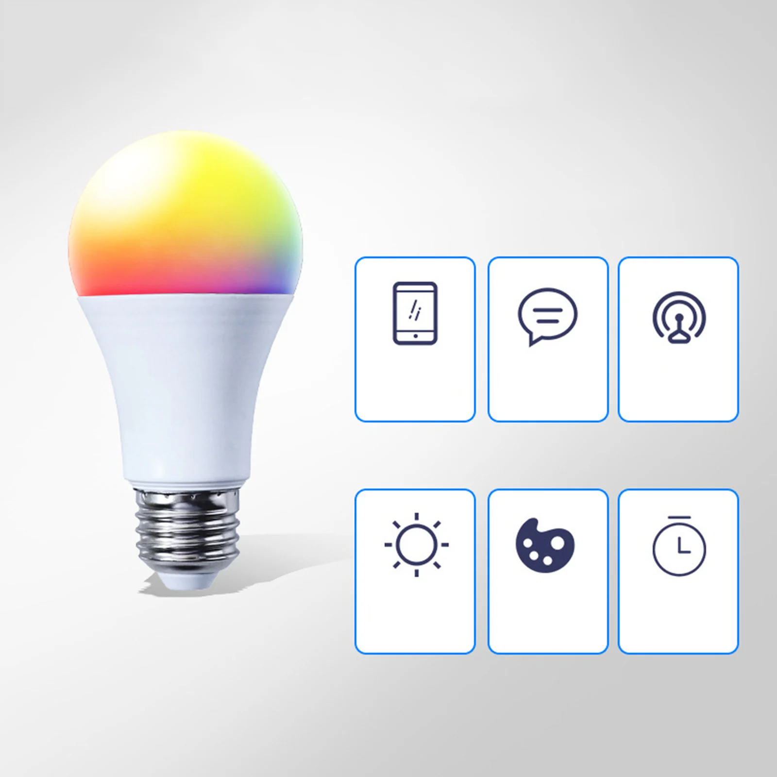 

Умная Светодиодная лампа E27 с регулируемой яркостью, осветительный прибор с цветными светодиодами для домашнего декора, 9 Вт