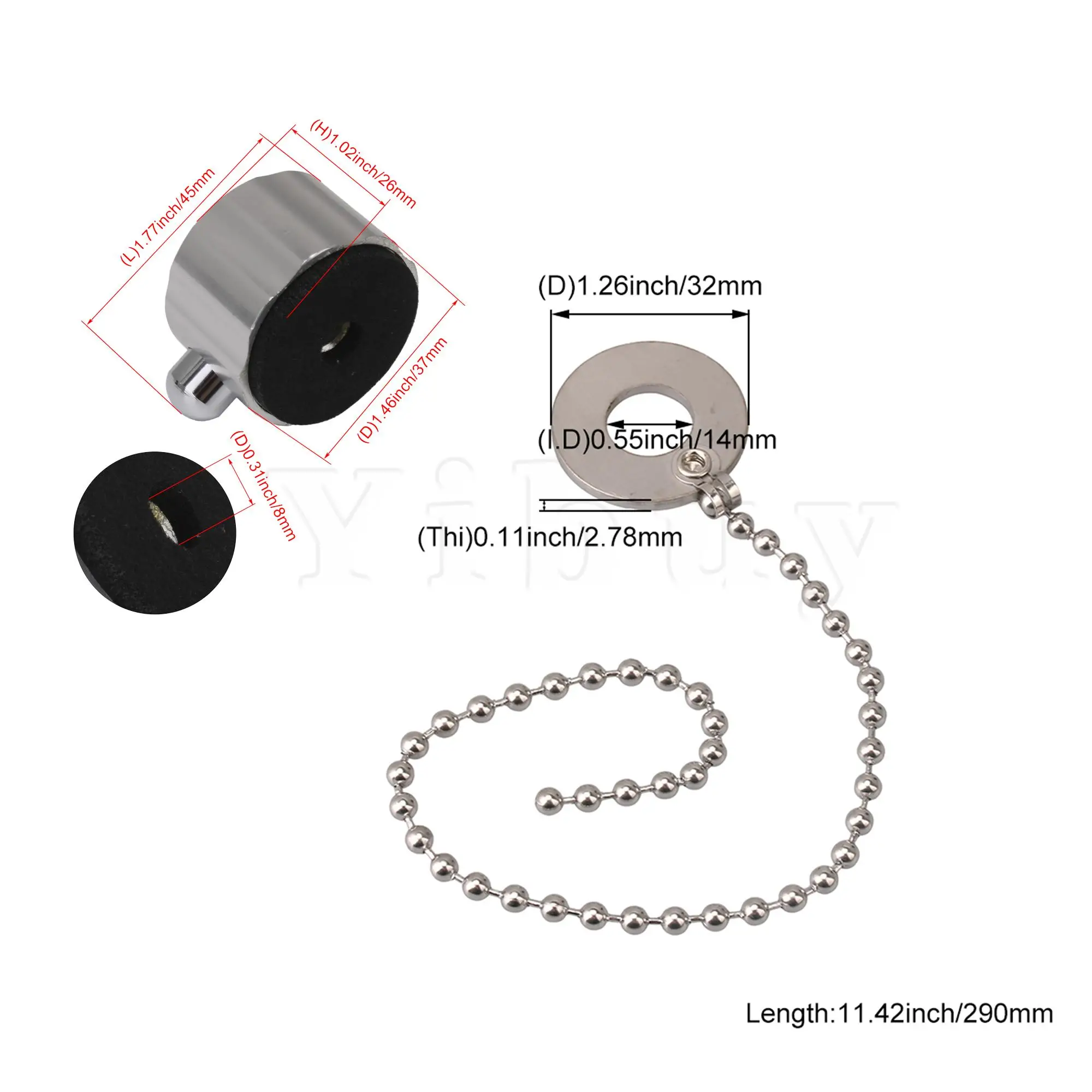 

Yibuy Metal Drum Cymbal Cap And Zinc Alloy Drum Cymbal Extension Chain Silver