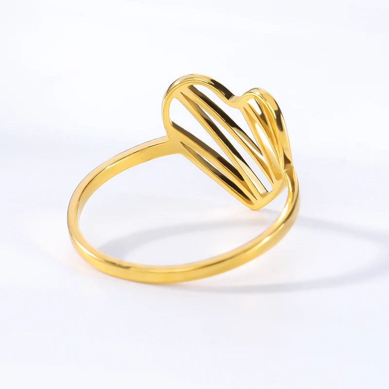 Кольца в форме сердца свадебные подарки модные ювелирные изделия из нержавеющей