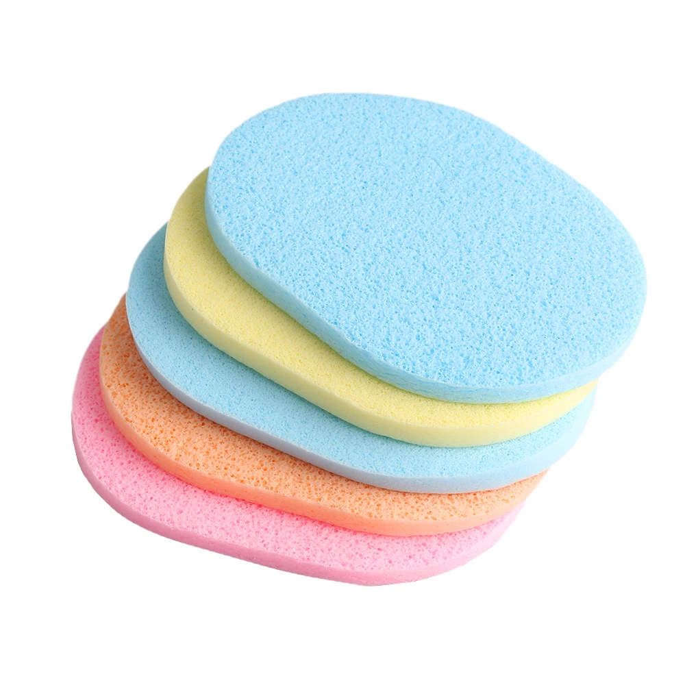 

5Pcs Sponge Puff Soft Facial Cleansing Face Makeup Wash Pad Cleaning Pro Sponge Puff New Random Color Exfoliator Cosmetic Tool
