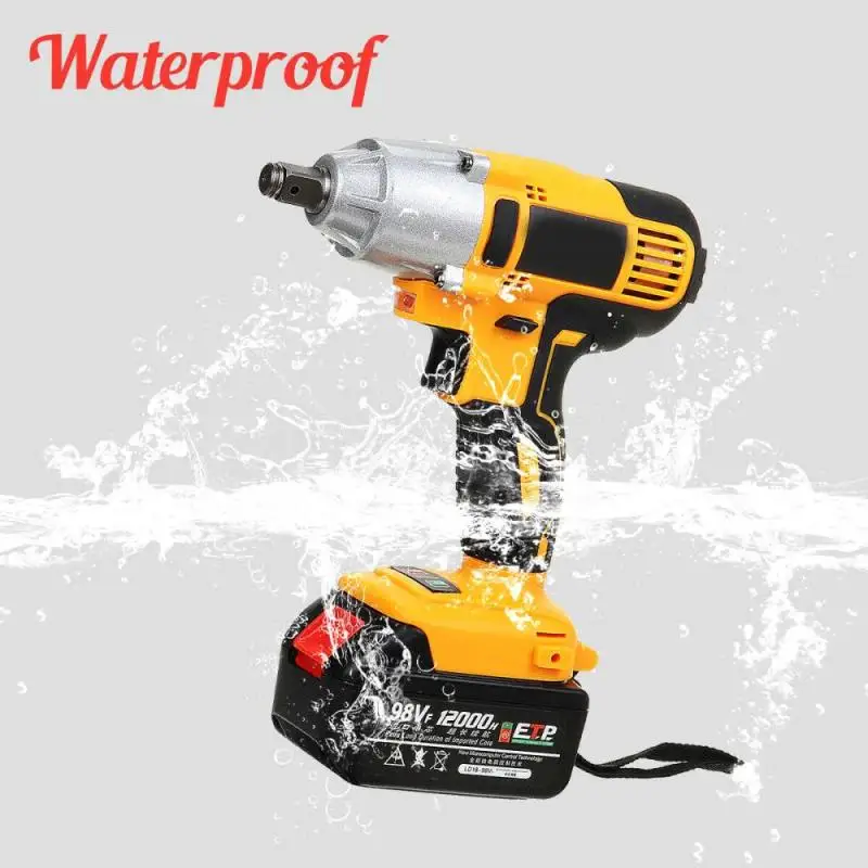 Brushless Cordless Electric Impact Wrench Socket Power Tools With 1/2 Lithium Battery Auto Repair Jackhammer Power Tools
