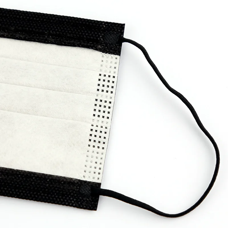 

10/50/100/200/500Pcs Mouth Mask Disposable Black Cotton Adult Mouth Face Masks Non-woven Mask 3 Filter Activated Anti Pollution