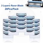 Бритвенные кассеты для Gillette Mach 3, замена мужских Т-головок, безопасные лезвия для бритвы из нержавеющей стали, прямая Бритва для мужчин, руководство