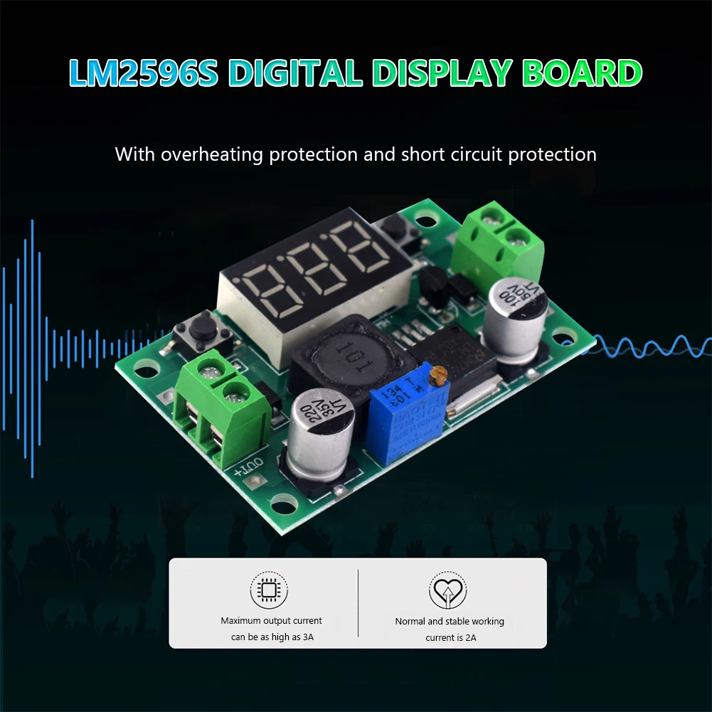 

HW-319B LM2596S Adjustable DC-DC Step Down Power Supply Voltage Regulator Module with Digital Display Accessories